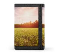 QMNRTK Soccer Ball on A Field Triple Fold Wallet,Slim Wallet Personalized Engraved Rfid Blocking Wallet for Men And Women, style, One Size