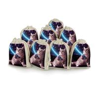 QMNRTK Space Laser Cat 8 PCS Muslin Bags with Drawstring Sachet Bags Empty Small Cotton Drawstring Bag Muslin Reusable & Washable Cotton Bag for Herb Spice Candy Soap Jewelry Wedding Gift Pouches