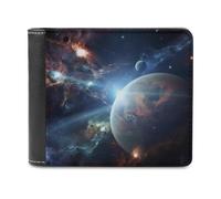 QMNRTK Space Star Leather Wallet Bifold Wallet for Men Women Rfid Blocking Bifold, Extra Capacity Ultra Strong Stitching Slim Billfold with 8 Card Slots, style, One Size