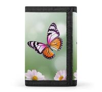 QMNRTK Spring Butterfly And Flower Triple Fold Wallet,Slim Wallet Personalized Engraved Rfid Blocking Wallet for Men And Women, style, One Size