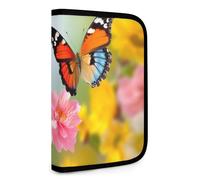 QMNRTK Spring Butterfly Multifunctional Compact Wallet Id Stronghold Waltlet Credit Card Holder Wallet Zipper Leather Case Purse Rfid Blocking Bifold Wallet for Men Women, style, One Size