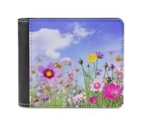 QMNRTK Spring Flowers Leather Wallet Bifold Wallet for Men Women Rfid Blocking Bifold, Extra Capacity Ultra Strong Stitching Slim Billfold with 8 Card Slots, style, One Size