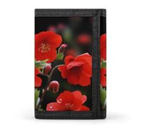 QMNRTK Spring Red Flowers Triple Fold Wallet,Slim Wallet Personalized Engraved Rfid Blocking Wallet for Men And Women, style, One Size