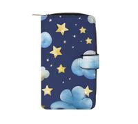 QMNRTK Stars And Clouds Credit Card Wallet Rfid Blocking Slim Bifold Genuine Leather Minimalist Front Pocket Wallets Keychain Wallet for Men And Women, style, 19.7x11x3.5cm