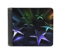 QMNRTK Stars Leather Wallet Bifold Wallet for Men Women Rfid Blocking Bifold, Extra Capacity Ultra Strong Stitching Slim Billfold with 8 Card Slots, style, One Size