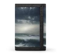 QMNRTK Stormy Sea Triple Fold Wallet,Slim Wallet Personalized Engraved Rfid Blocking Wallet for Men And Women, style, One Size