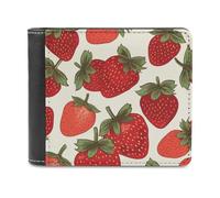 QMNRTK Strawberry Leather Wallet Bifold Wallet for Men Women Rfid Blocking Bifold, Extra Capacity Ultra Strong Stitching Slim Billfold with 8 Card Slots, style, One Size