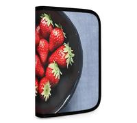 QMNRTK Strawberry Multifunctional Compact Wallet Id Stronghold Waltlet Credit Card Holder Wallet Zipper Leather Case Purse Rfid Blocking Bifold Wallet for Men Women, style, One Size