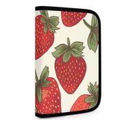 QMNRTK Strawberry Multifunctional Compact Wallet Id Stronghold Waltlet Credit Card Holder Wallet Zipper Leather Case Purse Rfid Blocking Bifold Wallet for Men Women, style, One Size