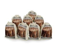 QMNRTK Stump of Oak Tree 8 PCS Muslin Bags with Drawstring Sachet Bags Empty Small Cotton Drawstring Bag Muslin Reusable & Washable Cotton Bag for Herb Spice Candy Soap Jewelry Wedding Gift Pouches