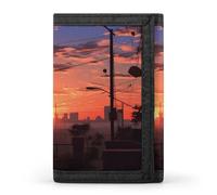 QMNRTK Sunset Apartments Triple Fold Wallet,Slim Wallet Personalized Engraved Rfid Blocking Wallet for Men And Women, style, One Size