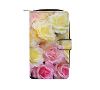 QMNRTK Sweety Yellow Rose Credit Card Wallet Rfid Blocking Slim Bifold Genuine Leather Minimalist Front Pocket Wallets Keychain Wallet for Men And Women, style, 19.7x11x3.5cm
