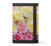 QMNRTK Sweety Yellow Rose Triple Fold Wallet,Slim Wallet Personalized Engraved Rfid Blocking Wallet for Men And Women, style, One Size