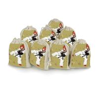 QMNRTK Taekwondo Design 8 PCS Muslin Bags with Drawstring Sachet Bags Empty Small Cotton Drawstring Bag Muslin Reusable & Washable Cotton Bag for Herb Spice Candy Soap Jewelry Wedding Gift Pouches