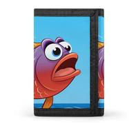 QMNRTK Talking Fish Triple Fold Wallet,Slim Wallet Personalized Engraved Rfid Blocking Wallet for Men And Women, style, One Size