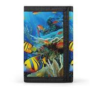 QMNRTK The Underwater World Tropical Fish Triple Fold Wallet,Slim Wallet Personalized Engraved Rfid Blocking Wallet for Men And Women, style, One Size