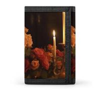 QMNRTK There Are Roses on The Table Triple Fold Wallet,Slim Wallet Personalized Engraved Rfid Blocking Wallet for Men And Women, style, One Size