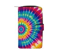 QMNRTK Tie Dye Pattern Credit Card Wallet Rfid Blocking Slim Bifold Genuine Leather Minimalist Front Pocket Wallets Keychain Wallet for Men And Women, style, 19.7x11x3.5cm