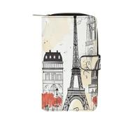 QMNRTK Travel Paris Credit Card Wallet Rfid Blocking Slim Bifold Genuine Leather Minimalist Front Pocket Wallets Keychain Wallet for Men And Women, style, 19.7x11x3.5cm