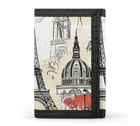 QMNRTK Travel Paris Triple Fold Wallet,Slim Wallet Personalized Engraved Rfid Blocking Wallet for Men And Women, style, One Size