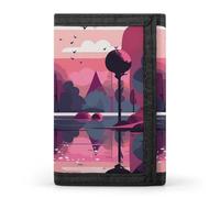 QMNRTK Trees by Lake Triple Fold Wallet,Slim Wallet Personalized Engraved Rfid Blocking Wallet for Men And Women, style, One Size