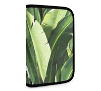 QMNRTK Tropical Banana Palm Leaves Multifunctional Compact Wallet Id Stronghold Waltlet Credit Card Holder Wallet Zipper Leather Case Purse Rfid Blocking Bifold Wallet for Men Women, style, One Size