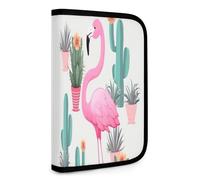 QMNRTK Tropical Flamingo Cute Green Multifunctional Compact Wallet Id Stronghold Waltlet Credit Card Holder Wallet Zipper Leather Case Purse Rfid Blocking Bifold Wallet for Men Women, style, One Size