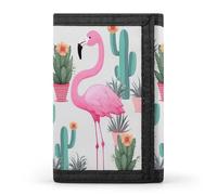 QMNRTK Tropical Flamingo Cute Green Triple Fold Wallet,Slim Wallet Personalized Engraved Rfid Blocking Wallet for Men And Women, style, One Size
