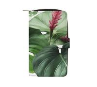 QMNRTK Tropical Leaves Credit Card Wallet Rfid Blocking Slim Bifold Genuine Leather Minimalist Front Pocket Wallets Keychain Wallet for Men And Women, style, 19.7x11x3.5cm