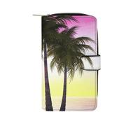 QMNRTK Tropical Palm Tree Credit Card Wallet Rfid Blocking Slim Bifold Genuine Leather Minimalist Front Pocket Wallets Keychain Wallet for Men And Women, style, 19.7x11x3.5cm