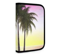 QMNRTK Tropical Palm Tree Multifunctional Compact Wallet Id Stronghold Waltlet Credit Card Holder Wallet Zipper Leather Case Purse Rfid Blocking Bifold Wallet for Men Women, style, One Size