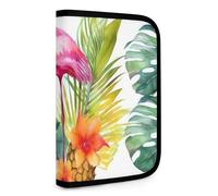 QMNRTK Tropical Watercolor Pineapple Flamingo Multifunctional Compact Wallet Id Stronghold Waltlet Credit Card Holder Wallet Zipper Leather Case Purse Rfid Blocking Bifold Wallet for Men Women, style,