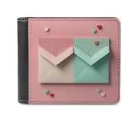 QMNRTK Two Envelopes Leather Wallet Bifold Wallet for Men Women Rfid Blocking Bifold, Extra Capacity Ultra Strong Stitching Slim Billfold with 8 Card Slots, style, One Size
