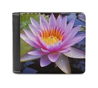 QMNRTK Water Lily Leather Wallet Bifold Wallet for Men Women Rfid Blocking Bifold, Extra Capacity Ultra Strong Stitching Slim Billfold with 8 Card Slots, style, One Size