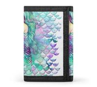 QMNRTK Watercolor Mermaid Triple Fold Wallet,Slim Wallet Personalized Engraved Rfid Blocking Wallet for Men And Women, style, One Size