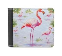 QMNRTK White Flamingo Leather Wallet Bifold Wallet for Men Women Rfid Blocking Bifold, Extra Capacity Ultra Strong Stitching Slim Billfold with 8 Card Slots, style, One Size