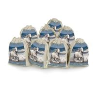 QMNRTK White Horse Running 8 PCS Muslin Bags with Drawstring Sachet Bags Empty Small Cotton Drawstring Bag Muslin Reusable & Washable Cotton Bag for Herb Spice Candy Soap Jewelry Wedding Gift Pouches