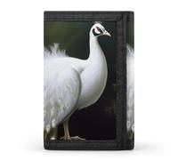 QMNRTK White Peacock Triple Fold Wallet,Slim Wallet Personalized Engraved Rfid Blocking Wallet for Men And Women, style, One Size