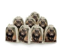 QMNRTK Wild Boar Photos 8 PCS Muslin Bags with Drawstring Sachet Bags Empty Small Cotton Drawstring Bag Muslin Reusable & Washable Cotton Bag for Herb Spice Candy Soap Jewelry Wedding Gift Pouches