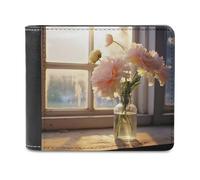 QMNRTK Window Flower Leather Wallet Bifold Wallet for Men Women Rfid Blocking Bifold, Extra Capacity Ultra Strong Stitching Slim Billfold with 8 Card Slots, style, One Size
