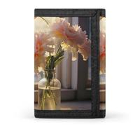 QMNRTK Window Flower Triple Fold Wallet,Slim Wallet Personalized Engraved Rfid Blocking Wallet for Men And Women, style, One Size