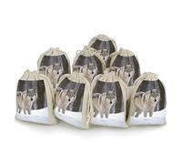 QMNRTK Wolf in The Snow 8 PCS Muslin Bags with Drawstring Sachet Bags Empty Small Cotton Drawstring Bag Muslin Reusable & Washable Cotton Bag for Herb Spice Candy Soap Jewelry Wedding Gift Pouches