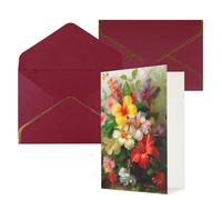 QMNSEHF Blank Greeting Card with Envelopes Thank YouCard Bouquet Of Flowers Happy Birthday Card for Women Men Christmas Halloween Wedding Blank Note Cards All Occasion Greeting Cards 4x6