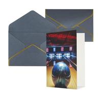 QMNSEHF Blank Greeting Card with Envelopes Thank YouCard Bowling Happy Birthday Card for Women Men Christmas Halloween Wedding Blank Note Cards All Occasion Greeting Cards 4x6