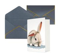 QMNSEHF Blank Greeting Card with Envelopes Thank YouCard Cry rabbit Happy Birthday Card for Women Men Christmas Halloween Wedding Blank Note Cards All Occasion Greeting Cards 4x6