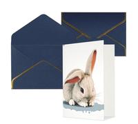QMNSEHF Blank Greeting Card with Envelopes Thank YouCard Cry rabbit Happy Birthday Card for Women Men Christmas Halloween Wedding Blank Note Cards All Occasion Greeting Cards 4x6