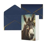 QMNSEHF Blank Greeting Card with Envelopes Thank YouCard Donkey Animals Happy Birthday Card for Women Men Christmas Halloween Wedding Blank Note Cards All Occasion Greeting Cards 4x6