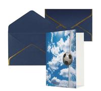 QMNSEHF Blank Greeting Card with Envelopes Thank YouCard Football Blue-sky Happy Birthday Card for Women Men Christmas Halloween Wedding Blank Note Cards All Occasion Greeting Cards 4x6