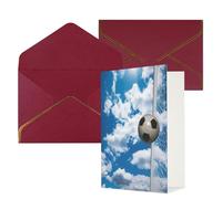 QMNSEHF Blank Greeting Card with Envelopes Thank YouCard Football Blue-sky Happy Birthday Card for Women Men Christmas Halloween Wedding Blank Note Cards All Occasion Greeting Cards 4x6