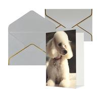 QMNSEHF Blank Greeting Card with Envelopes Thank YouCard French poodle Happy Birthday Card for Women Men Christmas Halloween Wedding Blank Note Cards All Occasion Greeting Cards 4x6